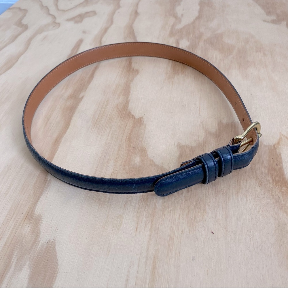 Coach Blue and Tan Leather Belt - Picture 2 of 5